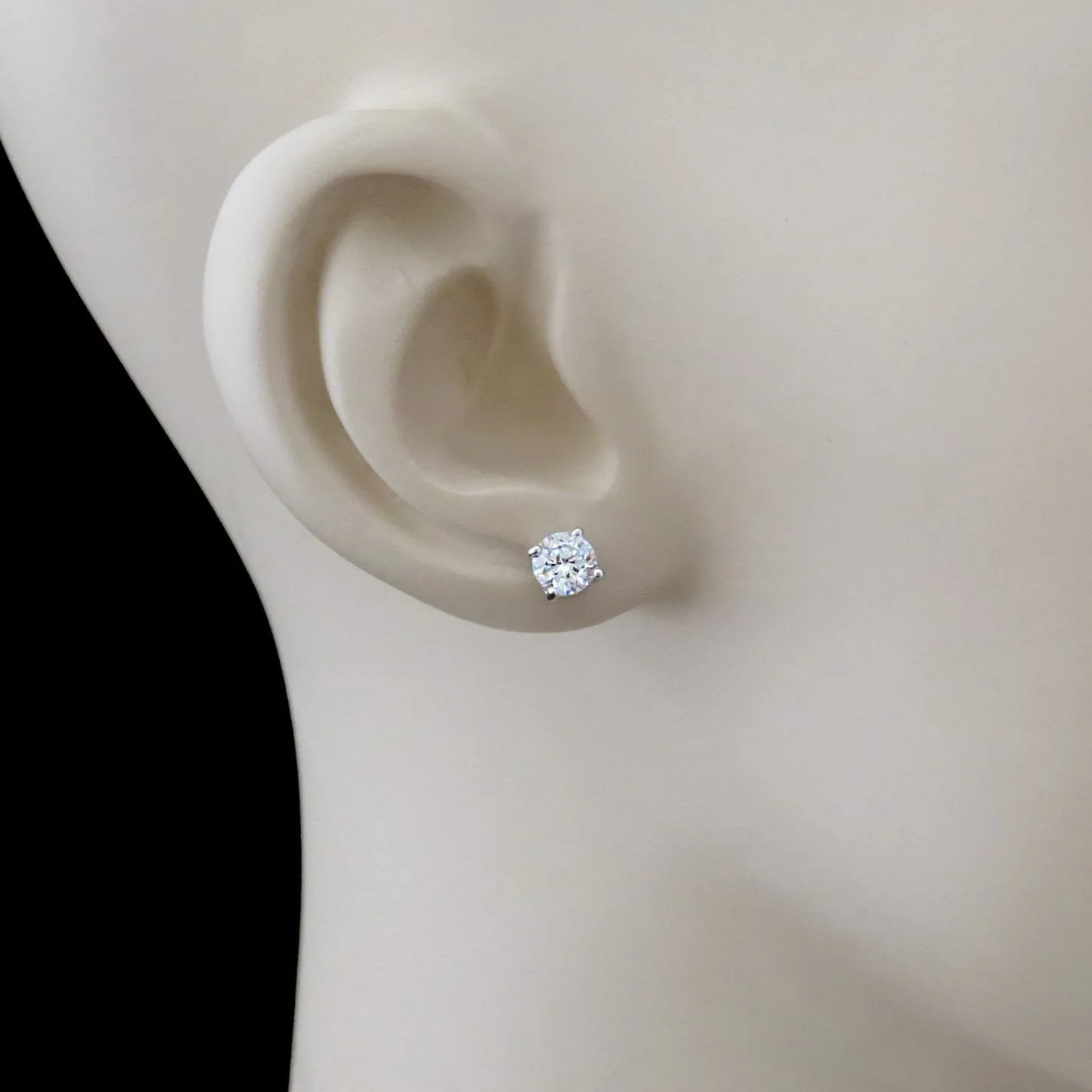 1/2 ct, 1 ctw 4 Prong Stud Earrings