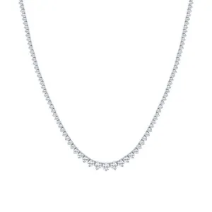 14k White Gold 8.01Ct Lab Grown 183 Diamond Necklace