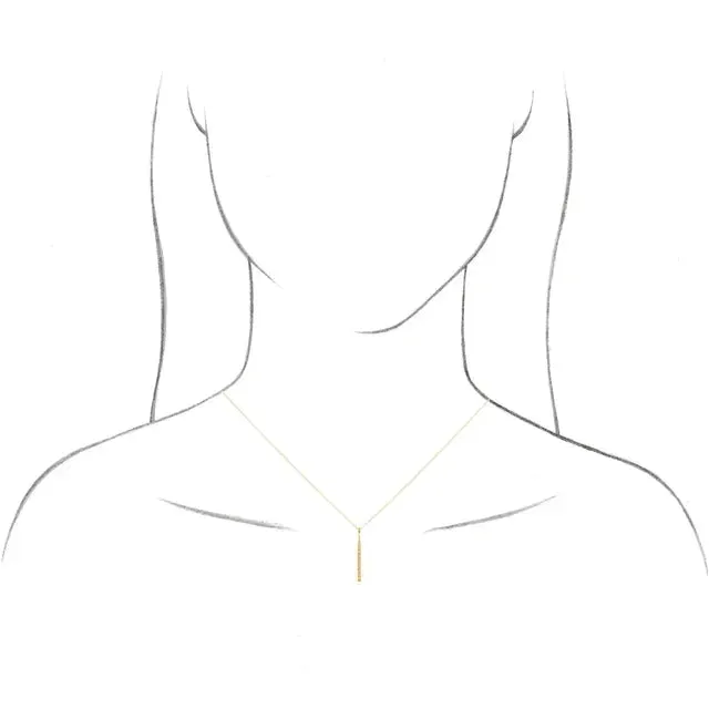 14K Yellow Gold 1/6 CTW Natural Diamond Vertical Bar 16-18" Necklace