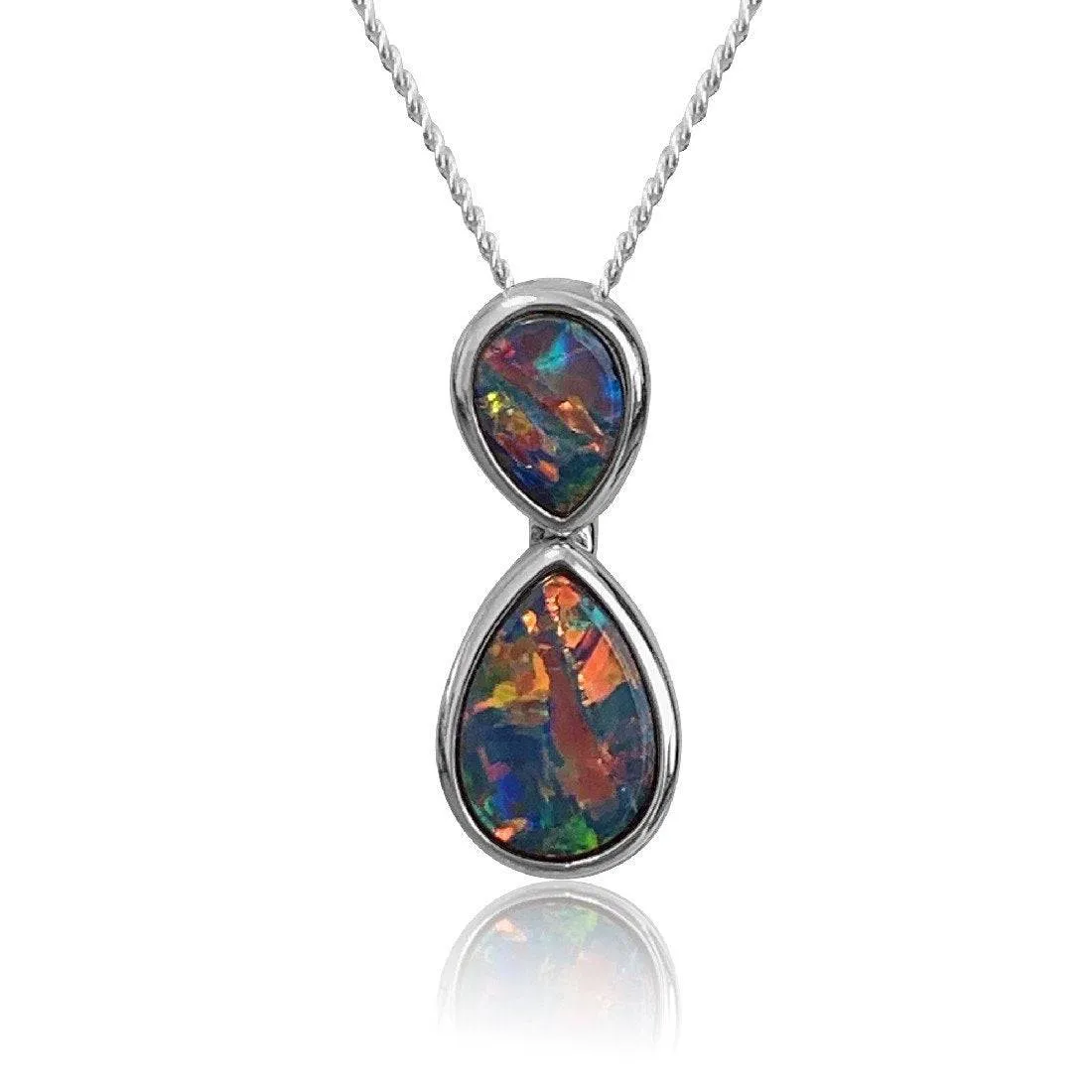 14kt White Gold Opal Pendant