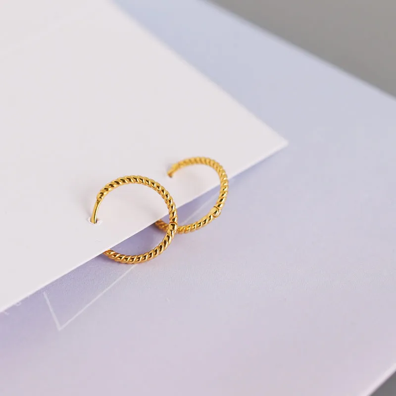 15mm ROPE  HOOP EARRINGS