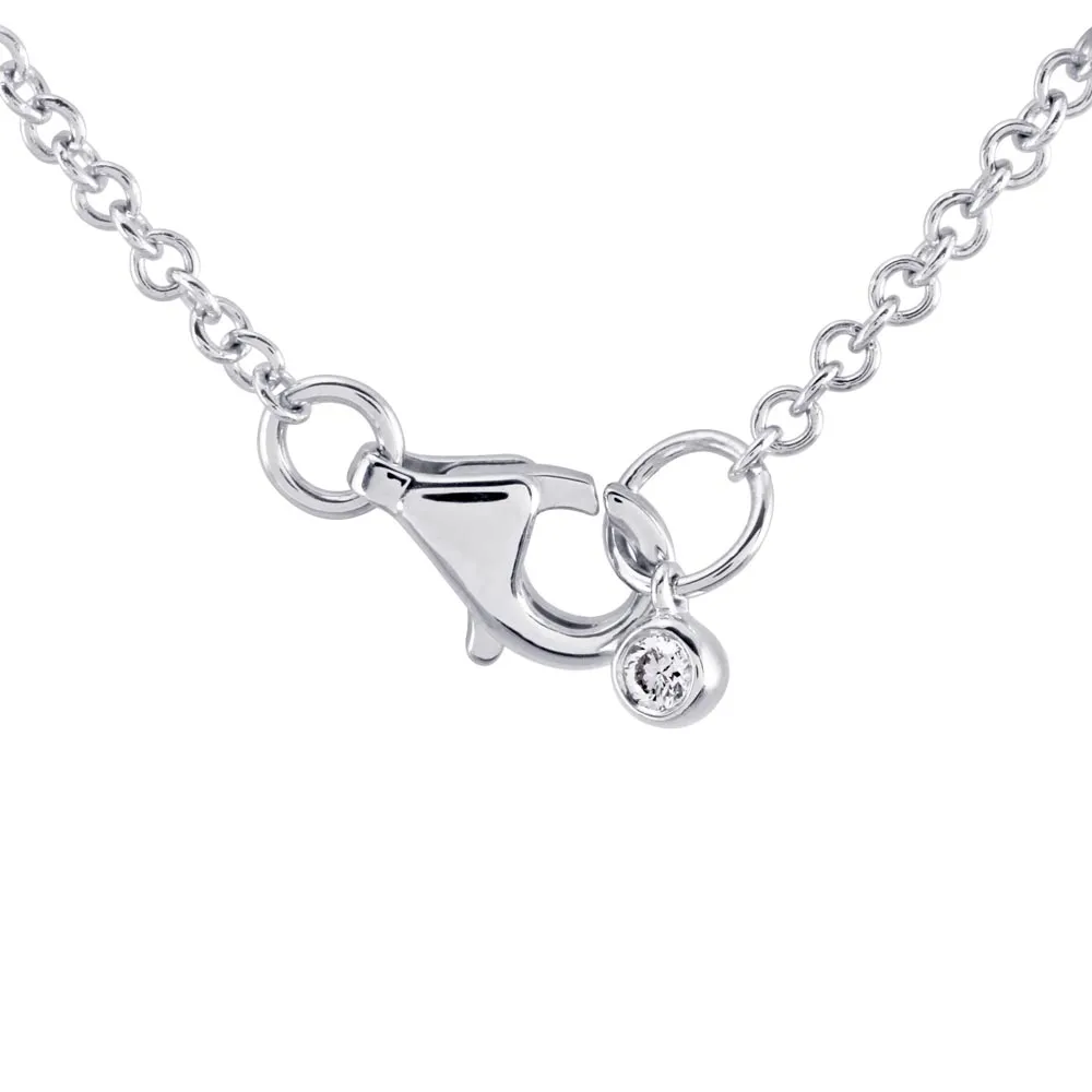 18ct White Gold 1.47ct Sapphire And 0.10ct Diamond Flower Necklace