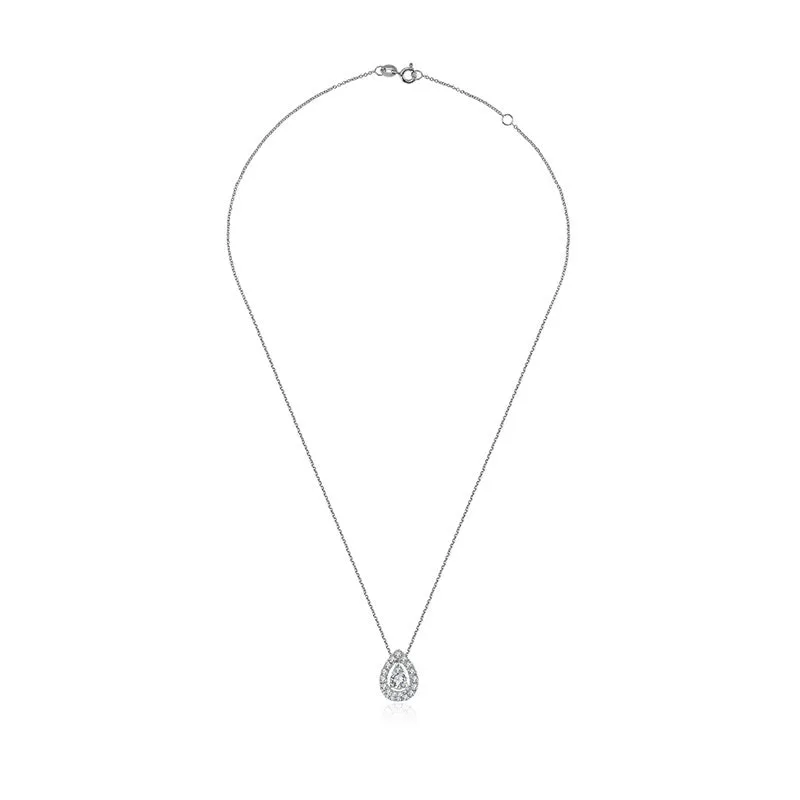 18k Gold Water Drop Shape Diamond Necklace