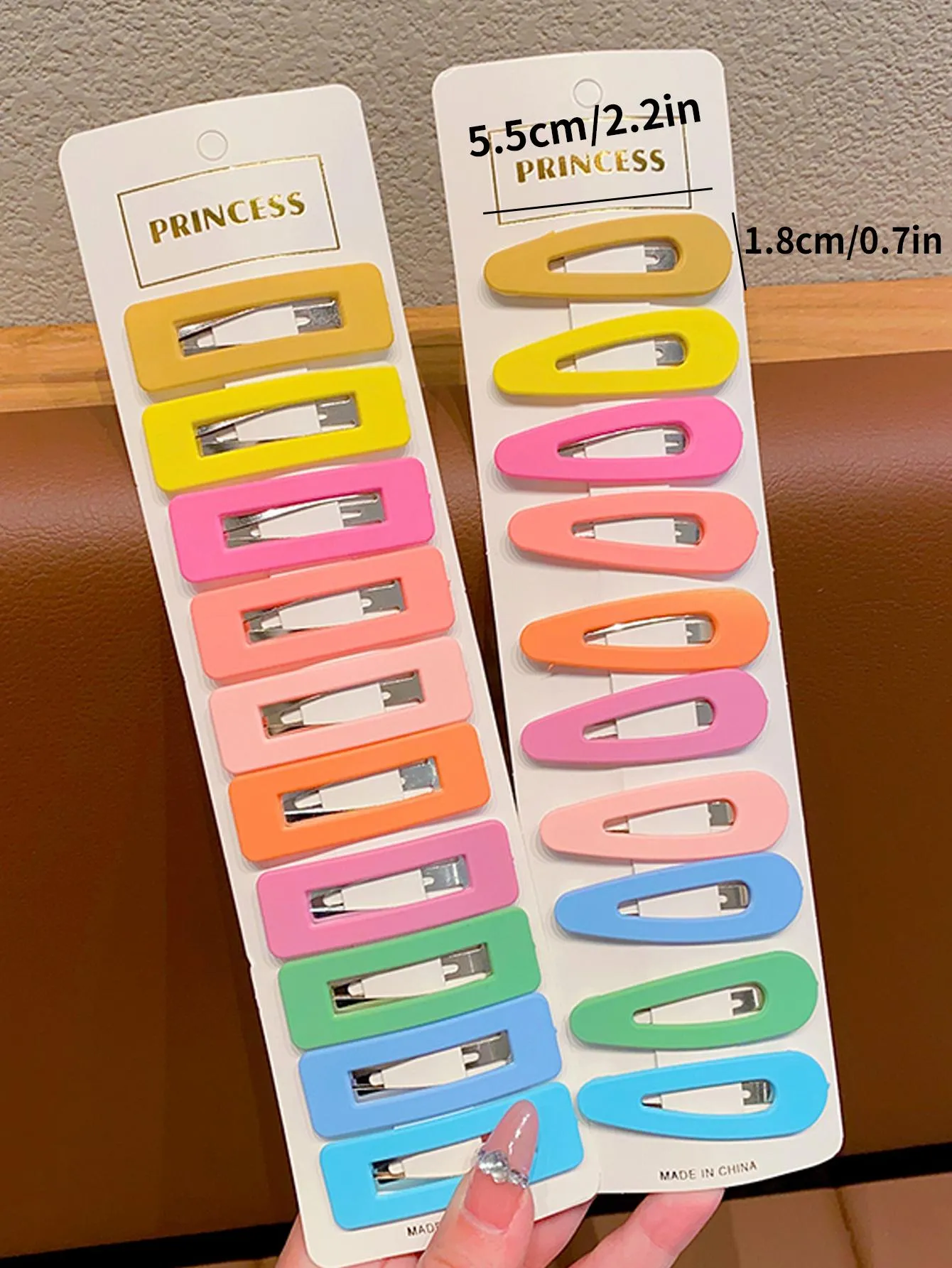 20pcs Bright and Colorful Snap Clips for Women Barrette Styling Hair Accessories