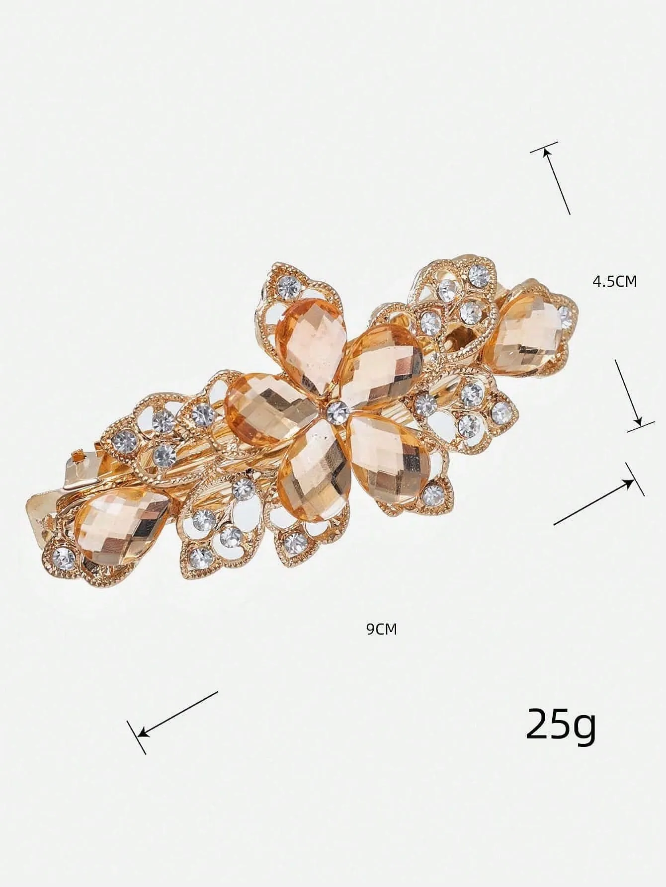 3pcs Rhinestone Flower Decor Glamorous Hair Clip For Party for Women Barrette