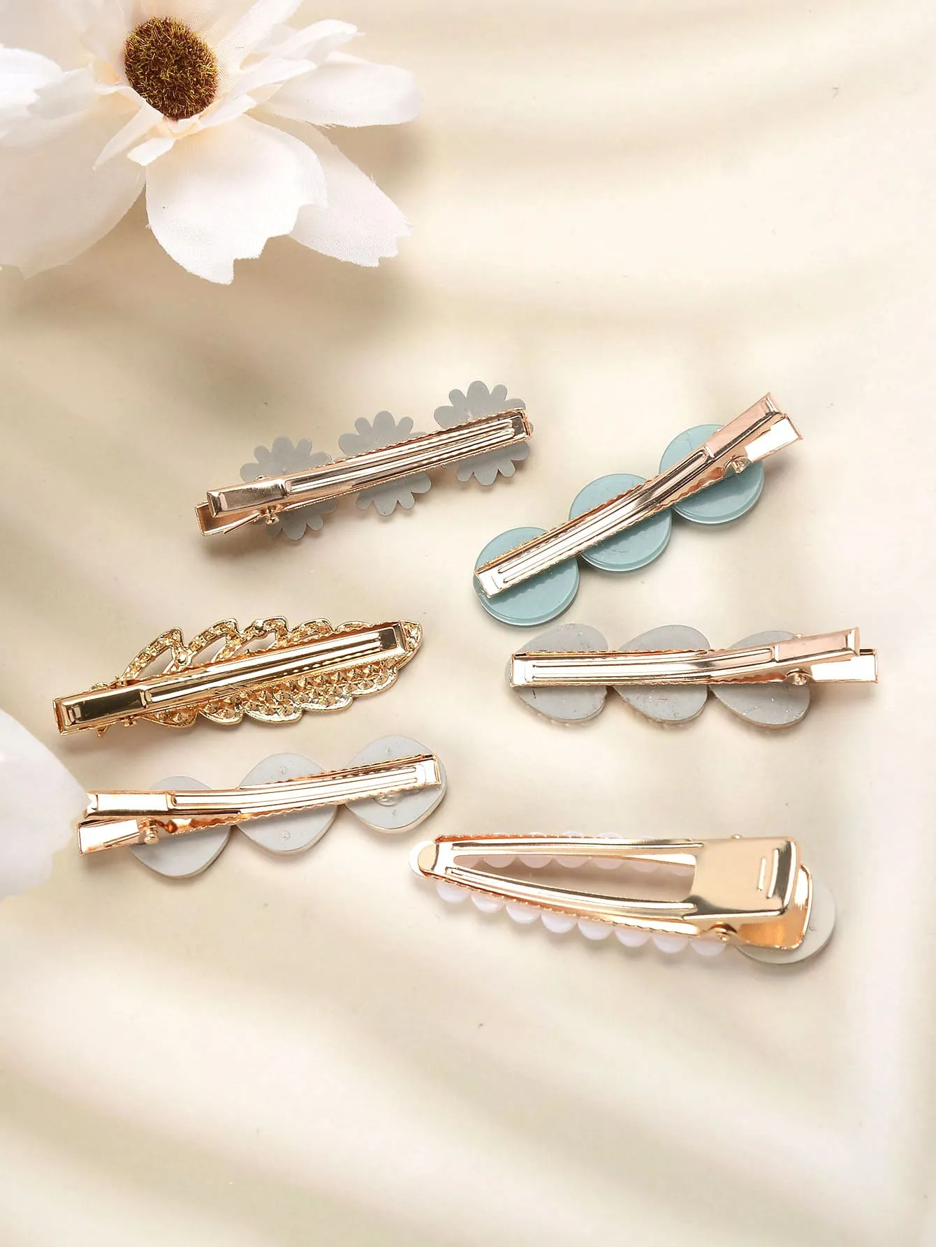 6pcs Pearl Beaded Side Bangs Hair Clip Set Elegant Hair Clips for Women Barrette