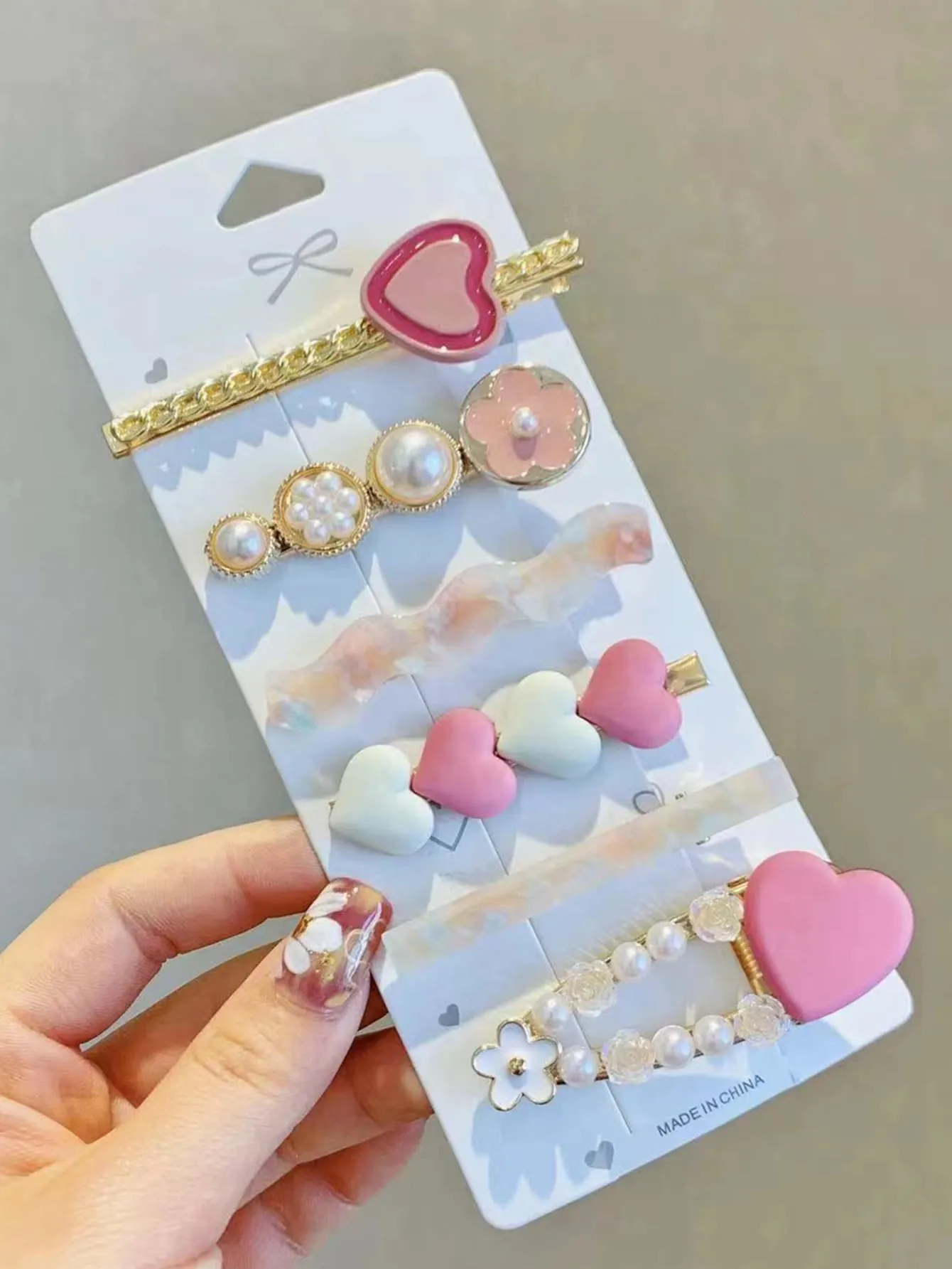 6pcs Women Heart & Pearl Decor Hair Clip For Women Barrette Styling Hair
