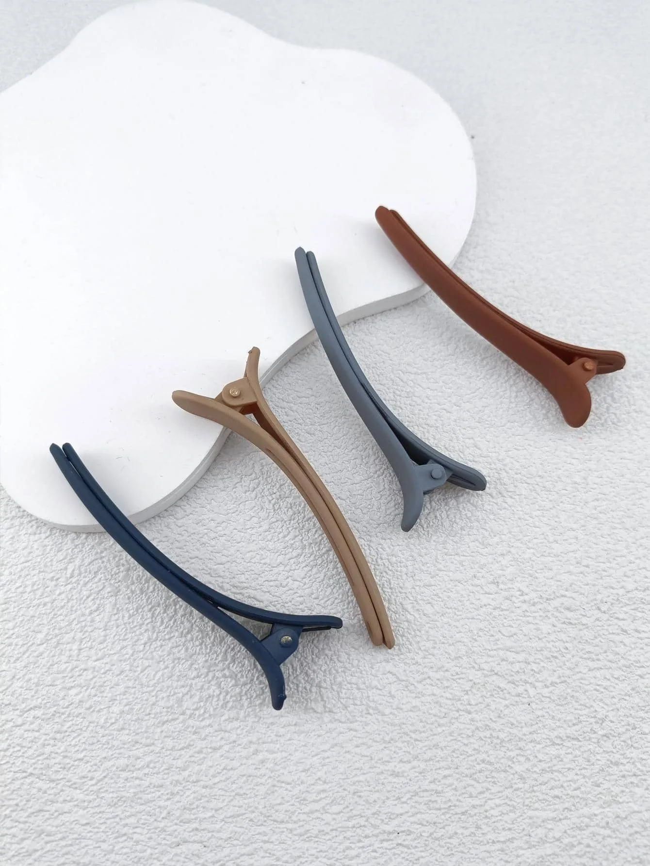 8pcs/Pack Women's Matte Plastic Alligator Clips For for Women Barrette Styling