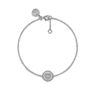 925 Sterling Silver Diamond Bujukan Heart Bracelet