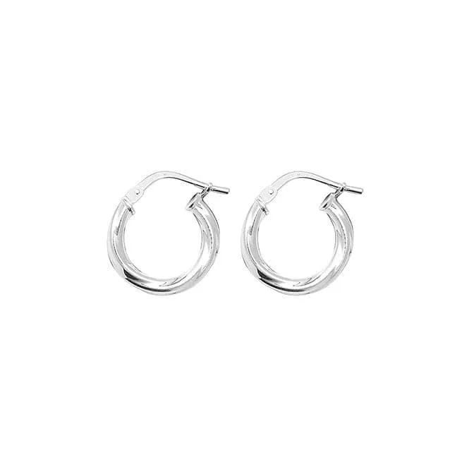 Acotis Silver Hoop Earrings Twisted G5974