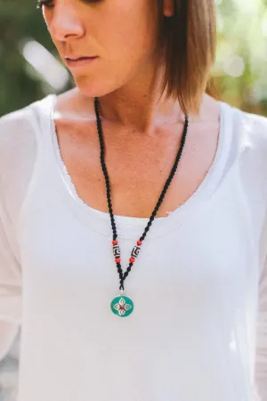 Ambu Turquoise Flower Pendant Necklace
