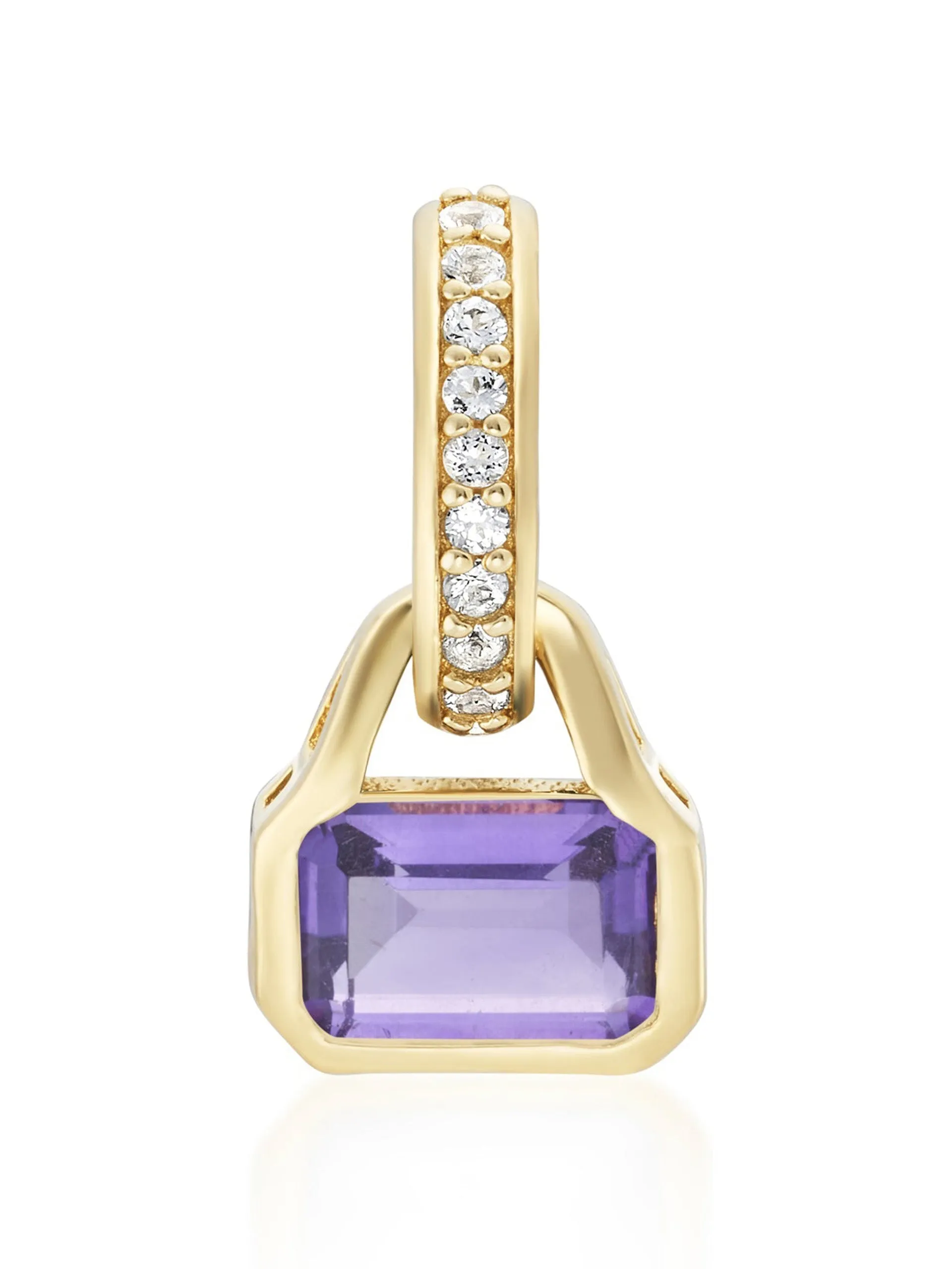 Amethyst charm on carrier chain