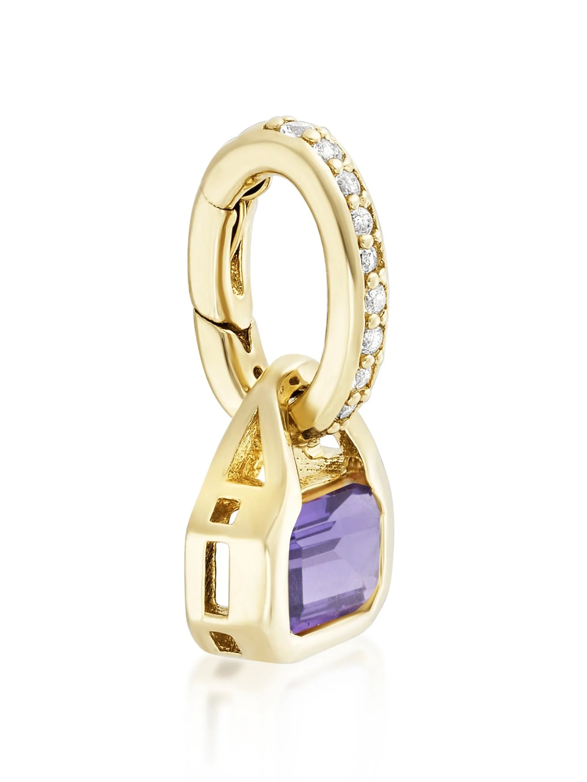 Amethyst charm on carrier chain