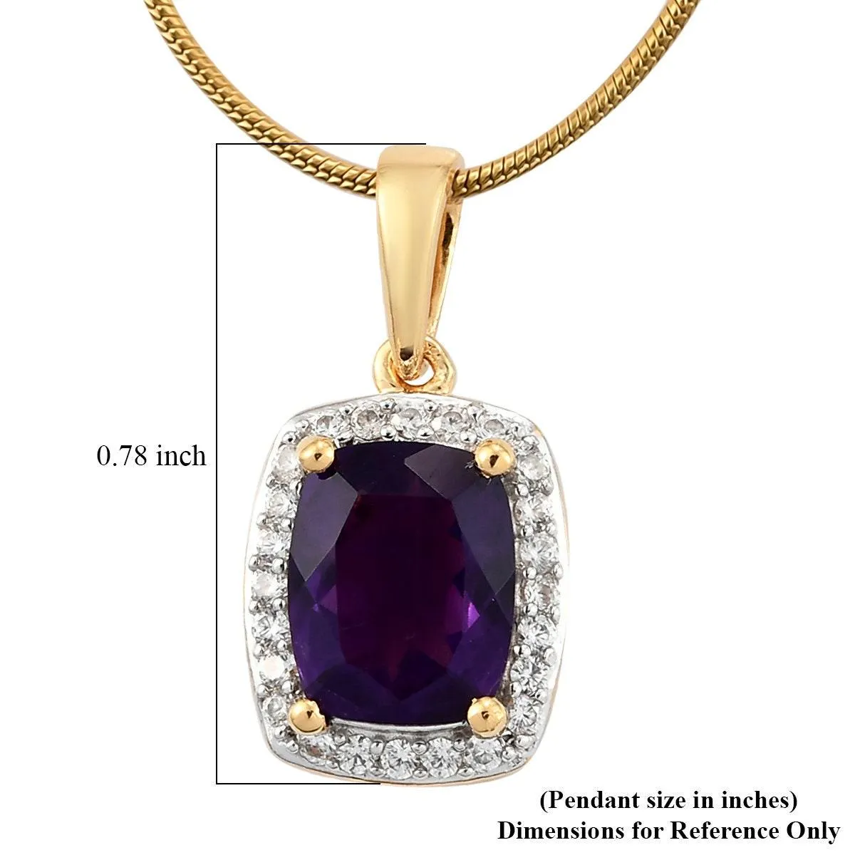 Amethyst Pendant Necklace, Amethyst Halo Pendant, February Birthstone Necklace, 925 Sterling Silver, Amethyst Gold Necklace, Gift for her