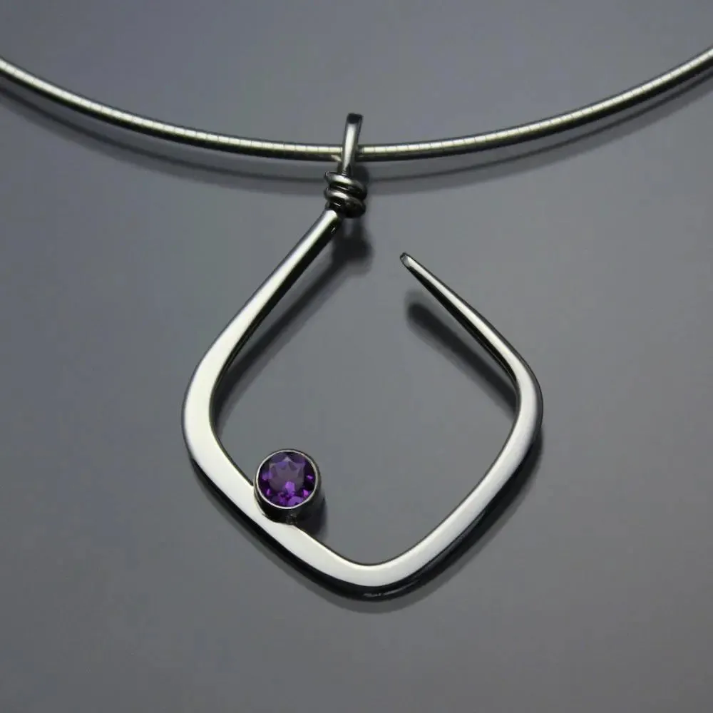 Amethyst Pendant Necklace PEN050AM Sterling Silver or 14K Gold by John Tzelepis Jewelry