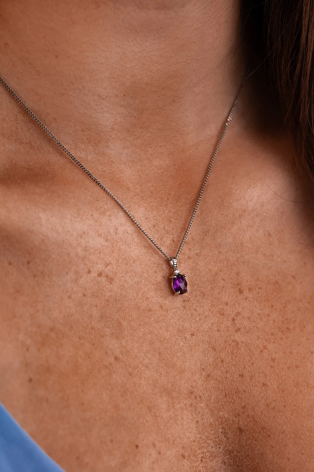 Amethyst Protection Necklace Silver