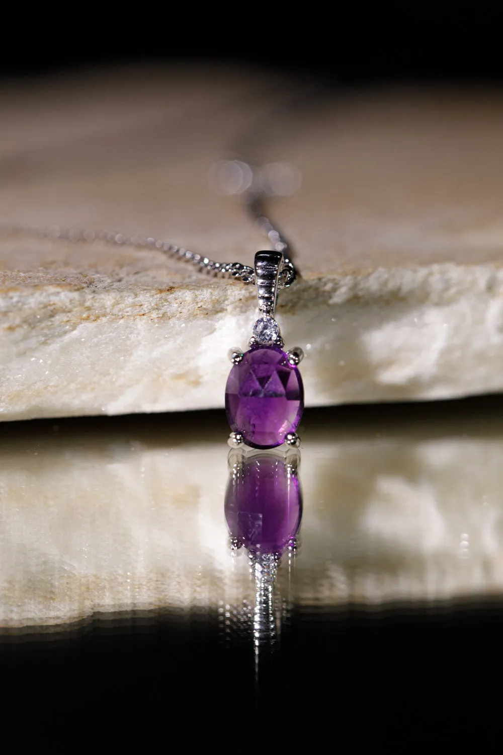 Amethyst Protection Necklace Silver