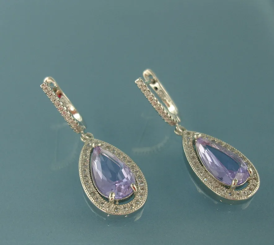 Amethyst, Wedding Earrings, Dangle Earrings, Wedding Bridal Bridesmaid Jewelry Gift