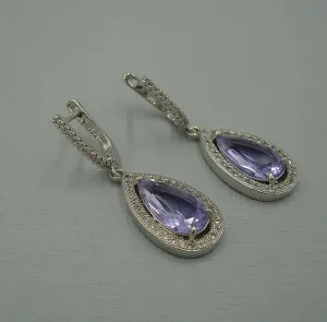 Amethyst, Wedding Earrings, Dangle Earrings, Wedding Bridal Bridesmaid Jewelry Gift