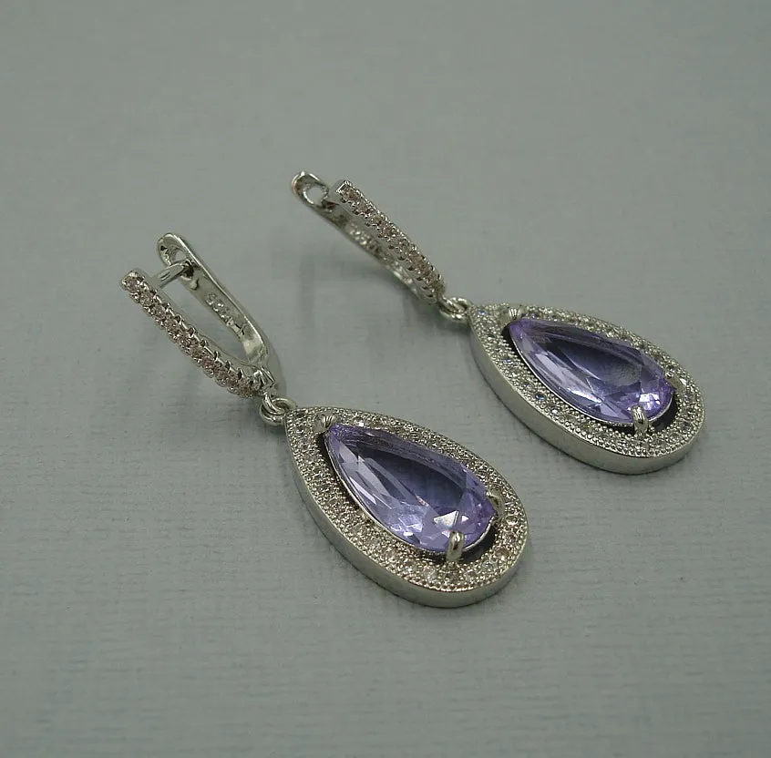 Amethyst, Wedding Earrings, Dangle Earrings, Wedding Bridal Bridesmaid Jewelry Gift