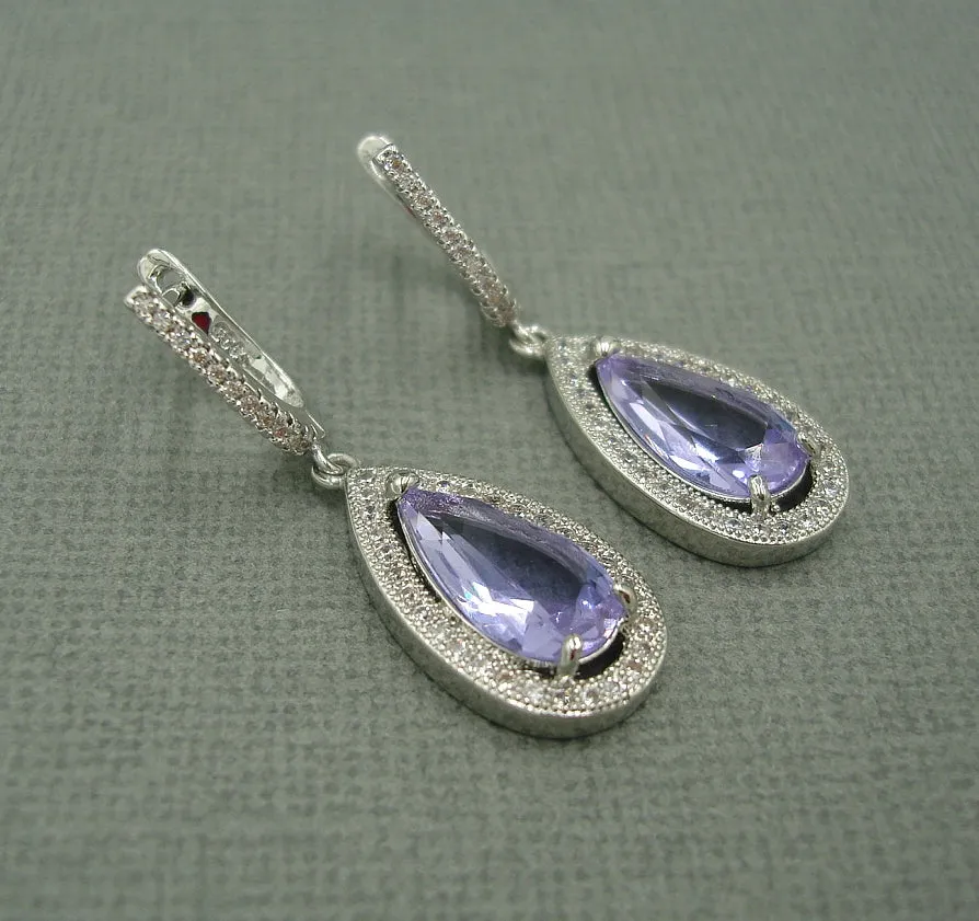 Amethyst, Wedding Earrings, Dangle Earrings, Wedding Bridal Bridesmaid Jewelry Gift