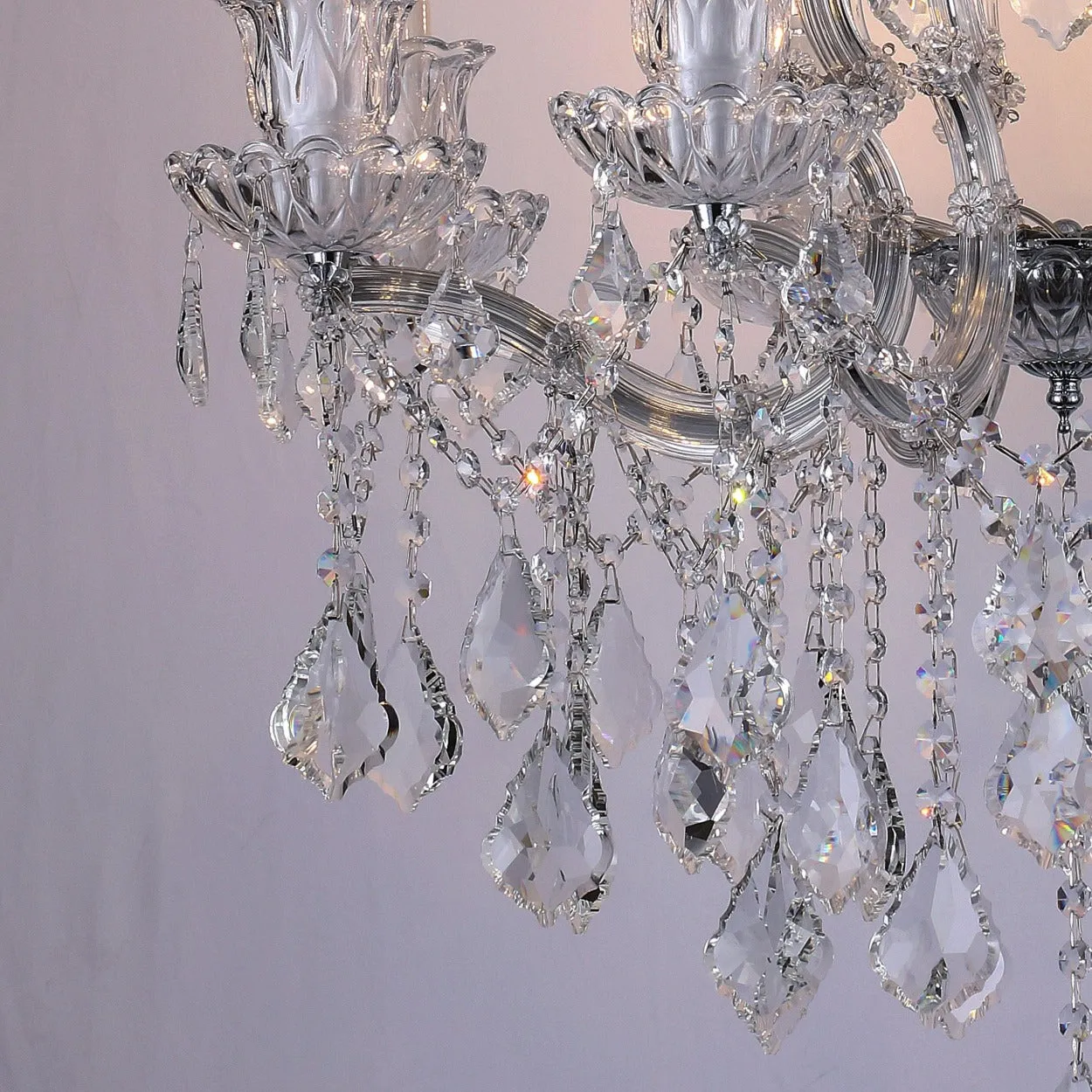 ANKUR IRIS 8 LIGHT CLEAR CRYSTAL CHANDELIER