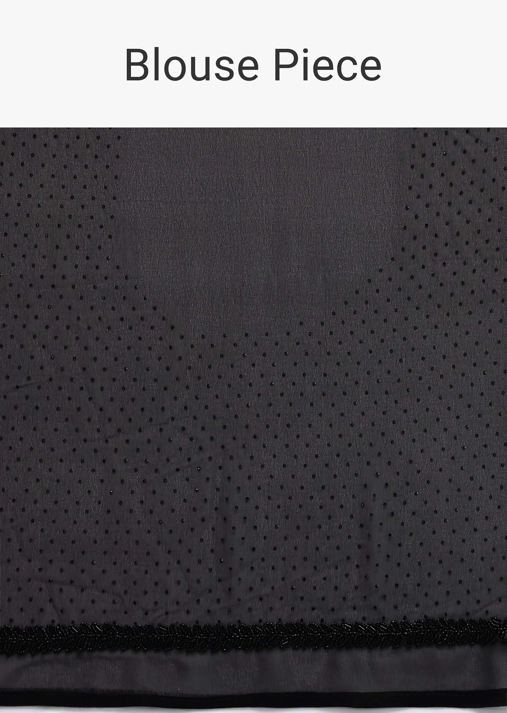 Black Saree With Swarovski Embellishments And Unstitched Blouse Piece