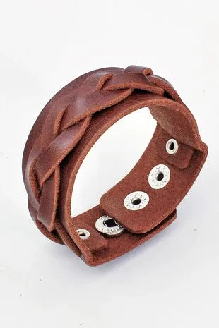 Braided Leather Cuff Bracelet