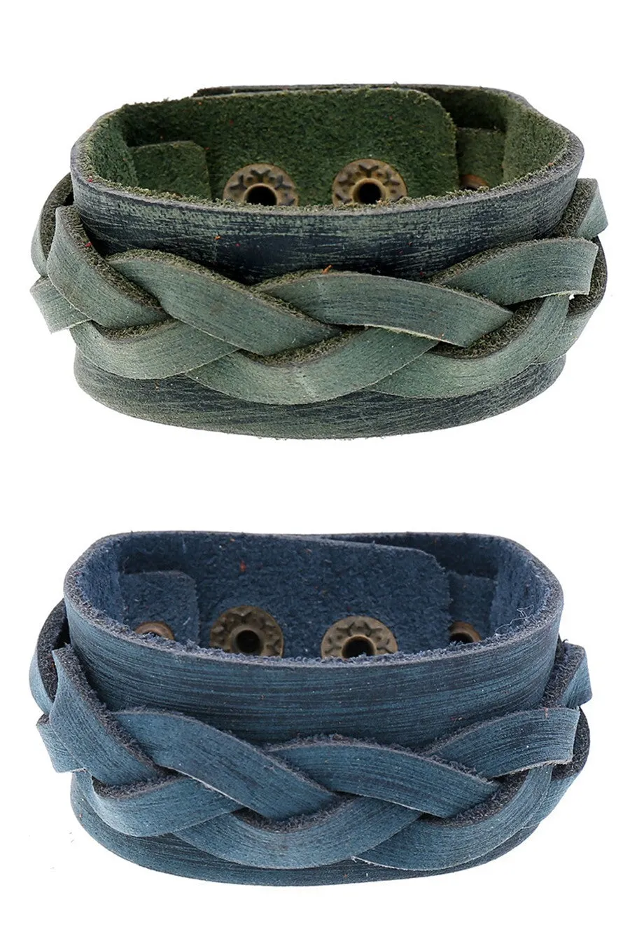 Braided Leather Cuff Bracelet