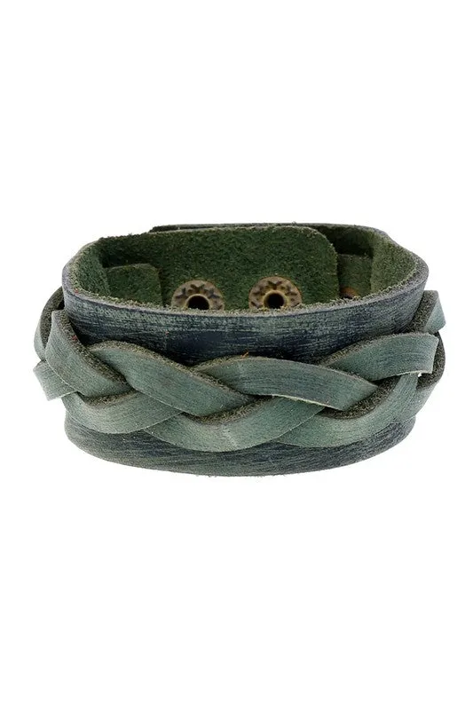 Braided Leather Cuff Bracelet