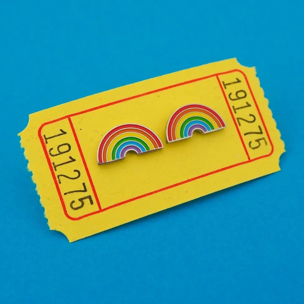 Bright Rainbows Stud Earrings