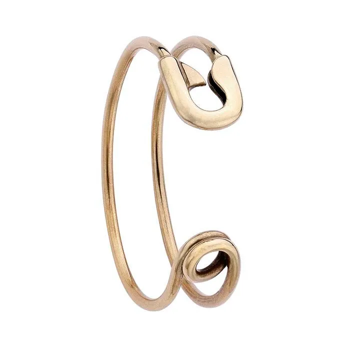 Bronze Safety Pin-Style Cuff Bracelet