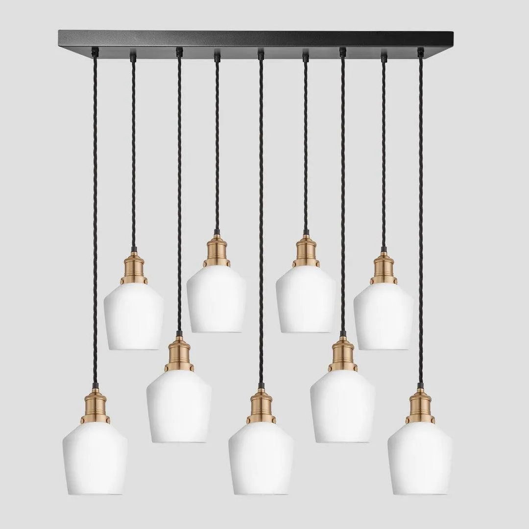 Brooklyn Opal Glass Schoolhouse 9 Wire Cluster Lights - 5.5 inch - White