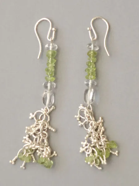Carol Max Silver & Peridot Earrings