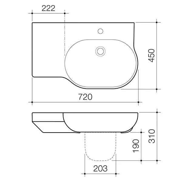 Caroma Opal 720 Wall Basin