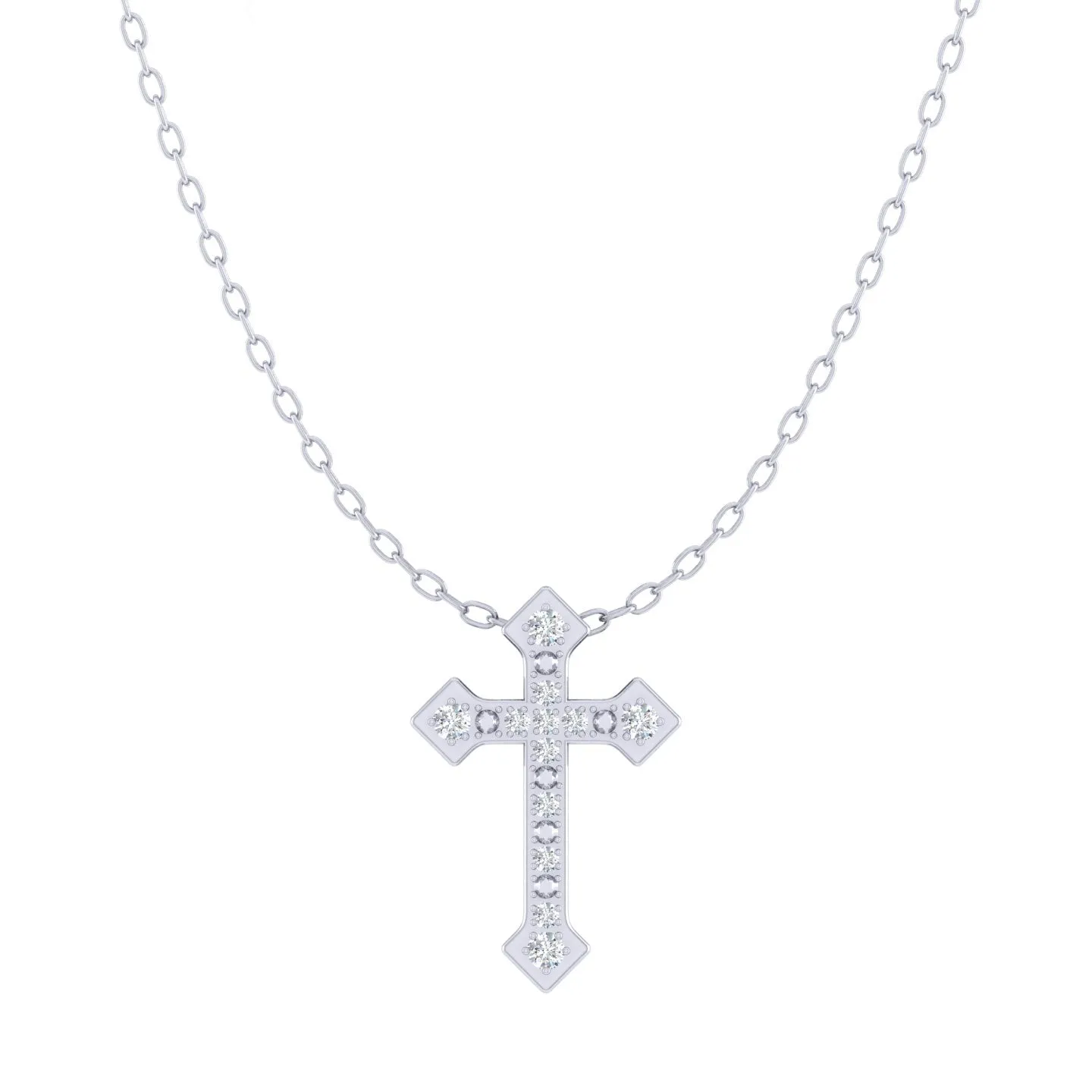 Celtic Cross 1/20 Cttw Natural Diamond Pendant Necklace set in 925 Sterling Silver