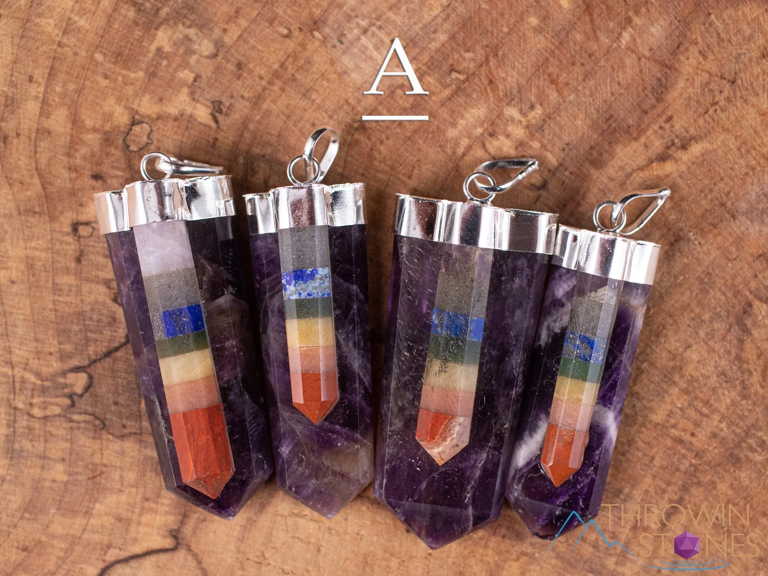 CHAKRA Crystal Pendant - Aventurine, Tiger's Eye, Sodalite, Rose or Clear Quartz, Amethyst - Crystal Points, Jewelry, E2026