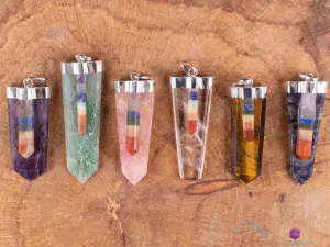 CHAKRA Crystal Pendant - Aventurine, Tiger's Eye, Sodalite, Rose or Clear Quartz, Amethyst - Crystal Points, Jewelry, E2026