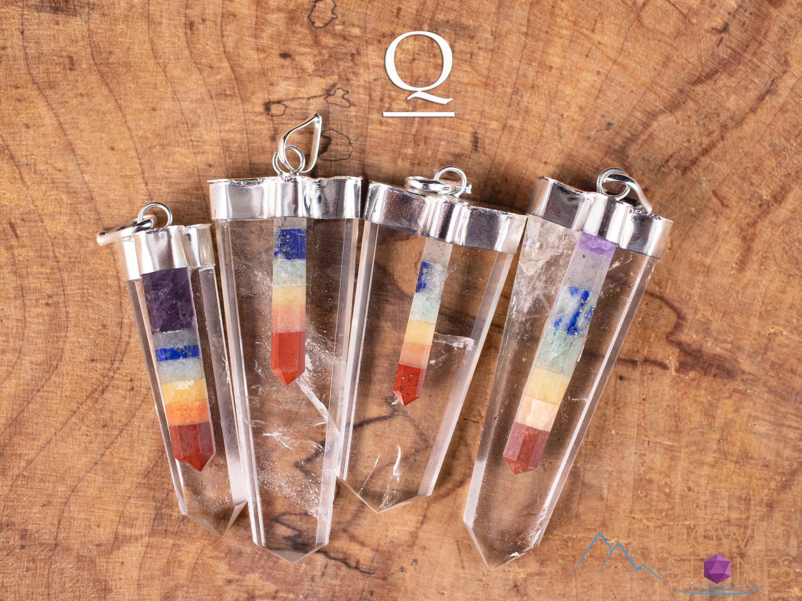 CHAKRA Crystal Pendant - Aventurine, Tiger's Eye, Sodalite, Rose or Clear Quartz, Amethyst - Crystal Points, Jewelry, E2026