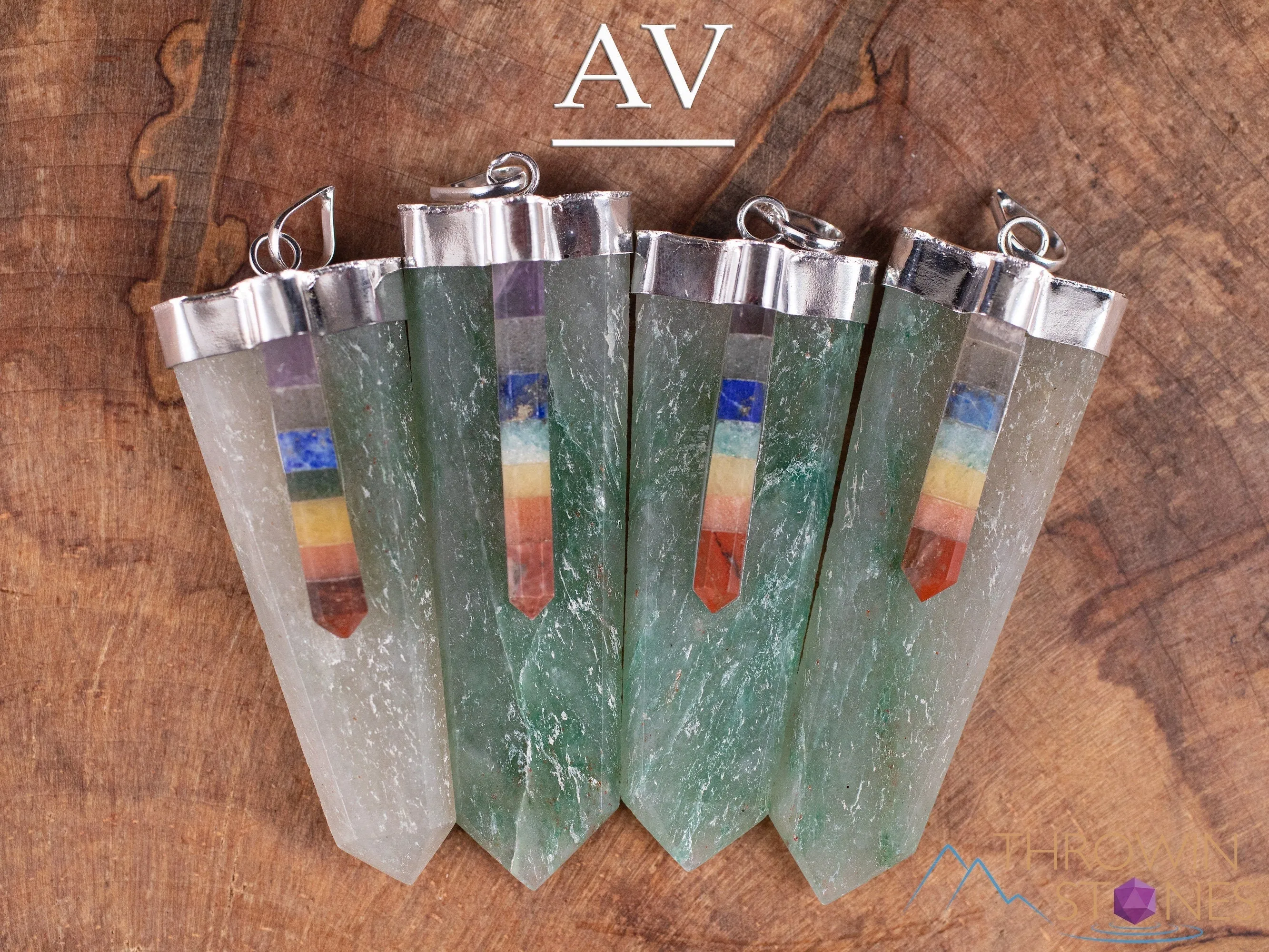 CHAKRA Crystal Pendant - Aventurine, Tiger's Eye, Sodalite, Rose or Clear Quartz, Amethyst - Crystal Points, Jewelry, E2026