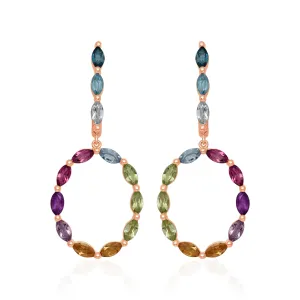 Circle Of Life Gemstone Drop Danglers