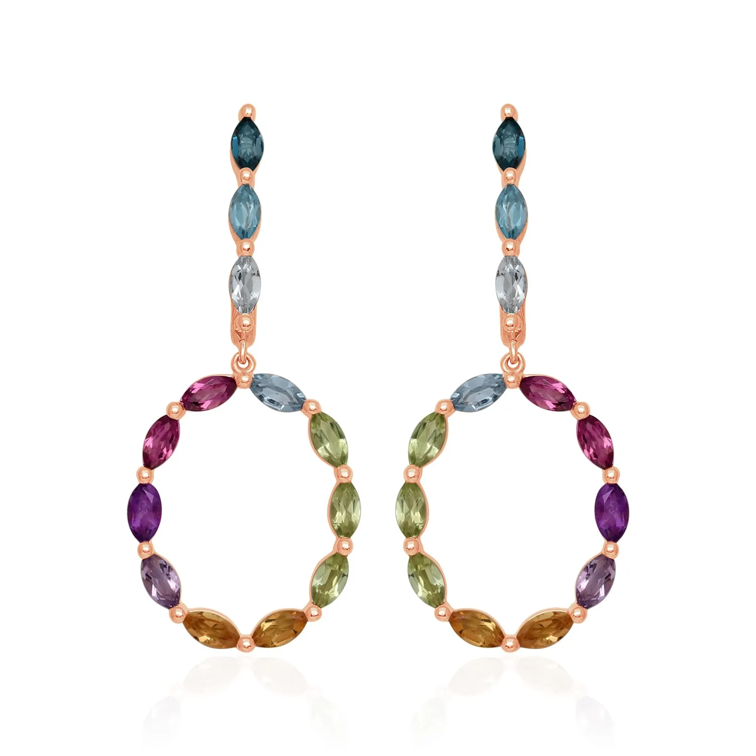 Circle Of Life Gemstone Drop Danglers