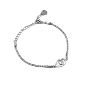 Clear Evil Eye Bracelet - Silver
