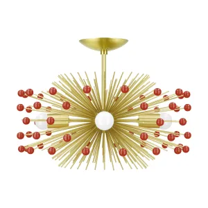 Color Beaded Urchin Flush Mount 20"