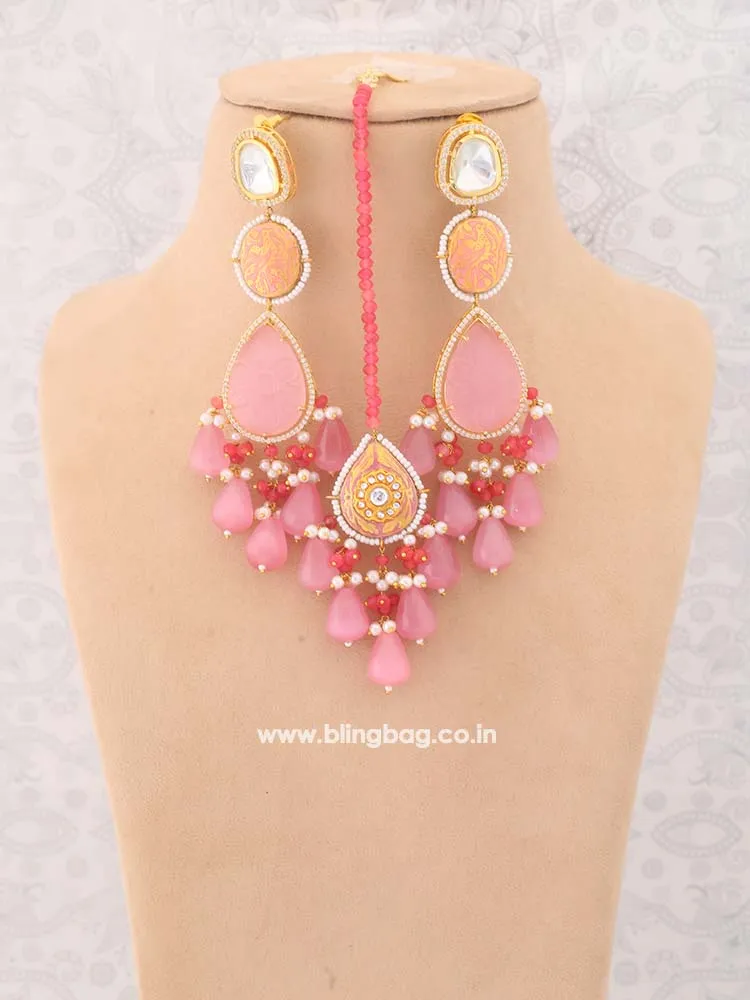 Coral Krutika Kundan Jewellery Set - EOSS