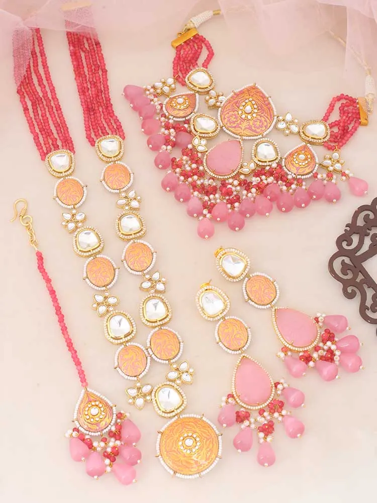 Coral Krutika Kundan Jewellery Set - EOSS
