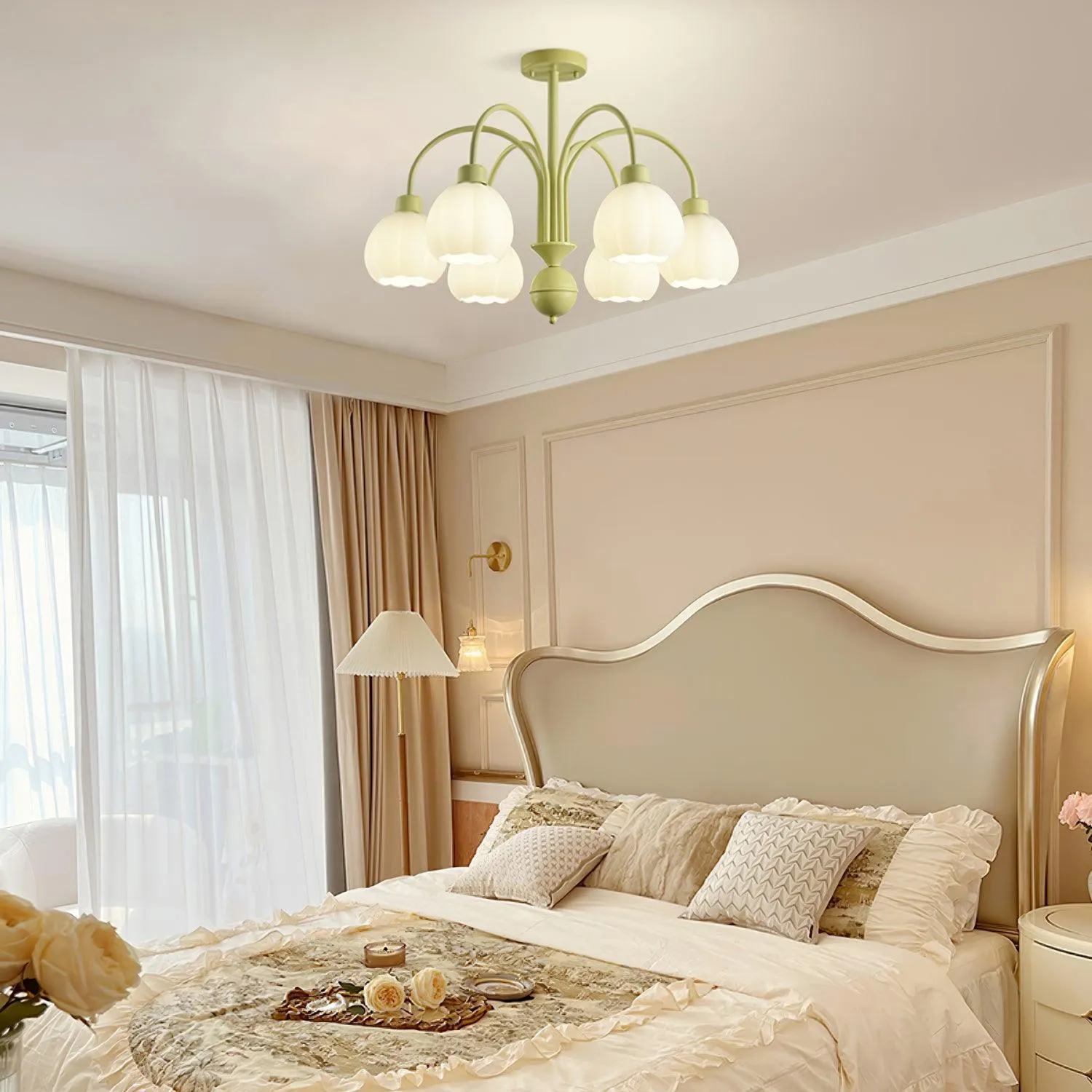 Cream Pumpkin Ball Chandelier