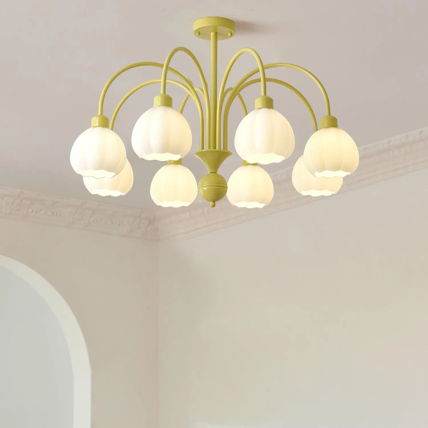 Cream Pumpkin Ball Chandelier