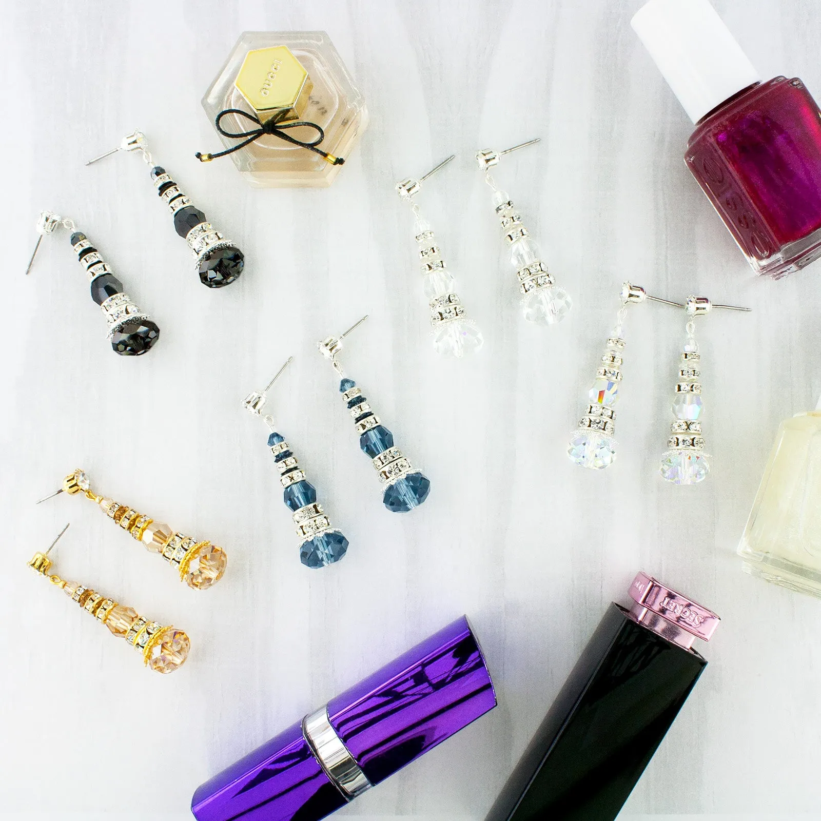 Crystal & Rondelle Beaded Drops