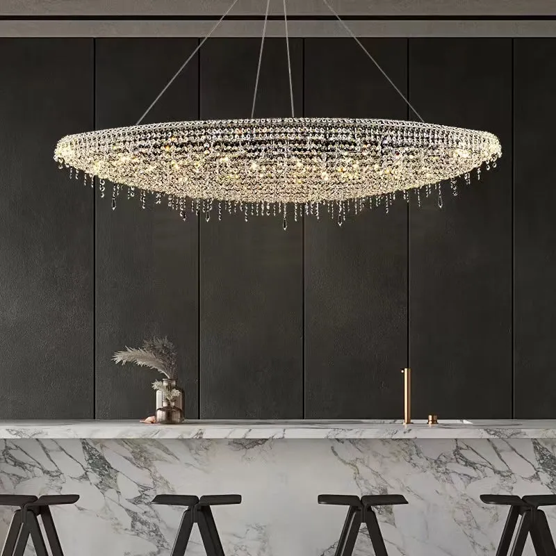 Designer Creative Light Luxury Boat-shaped Crystal Chandelier for Bedroom/ Living Room/ Bar /Dining Room